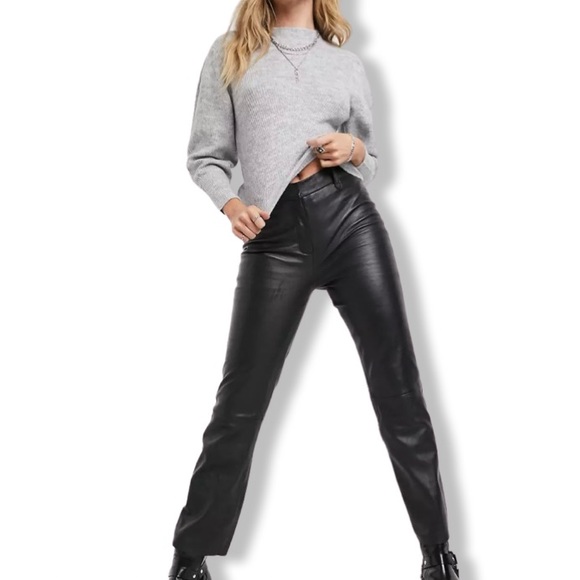 Topshop Sweater, Heather Gray Wool Blend, Chevron Design, Cropped Length, NWOT - Picture 5 of 12